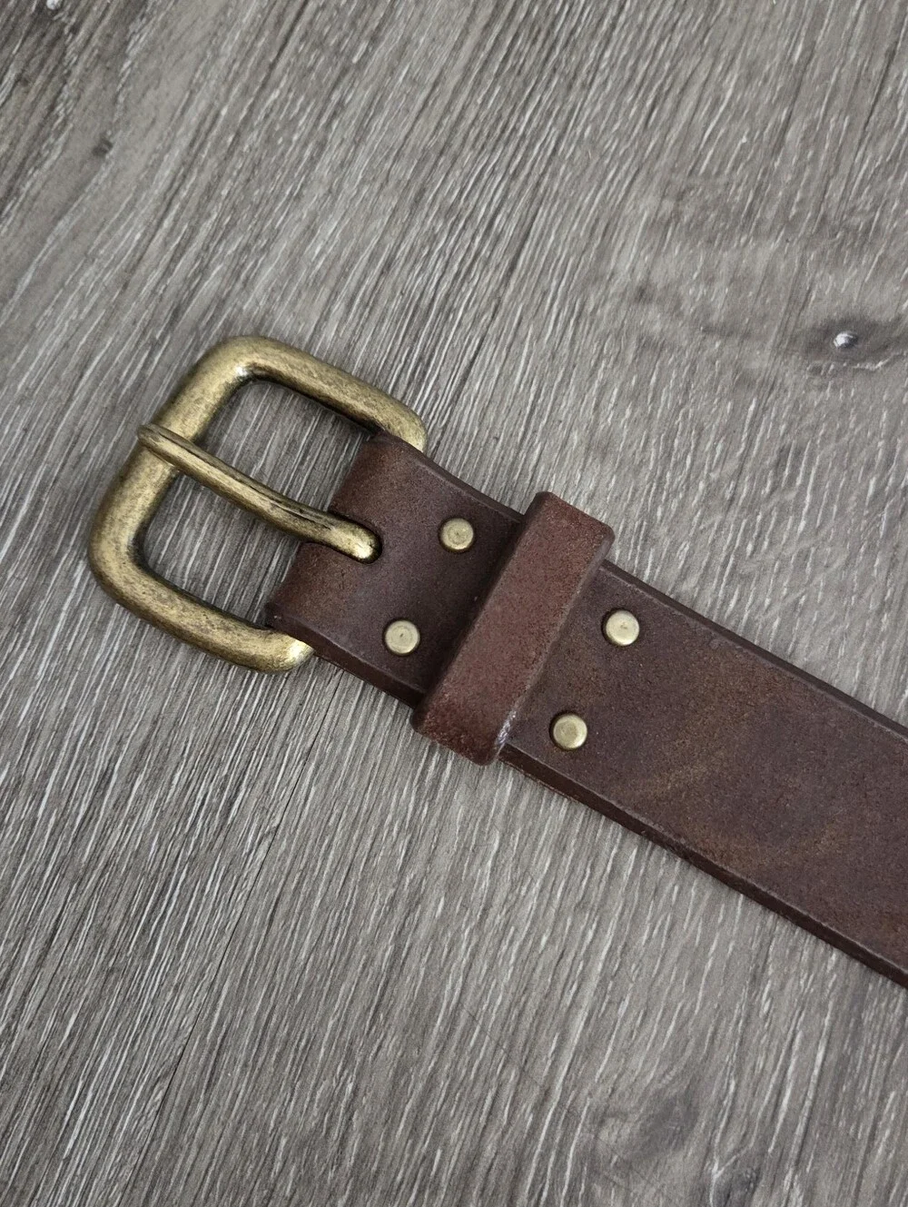 Bugle Boy Classic Brown Leather Men's Belt with Brass Buckle Sz 36